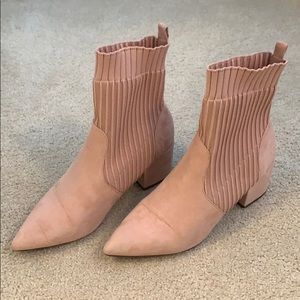 Pale pink booties